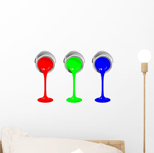 Rgb Paint Cans Wall Decal
