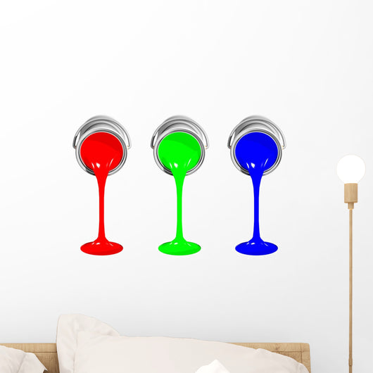 Rgb Paint Cans Wall Decal