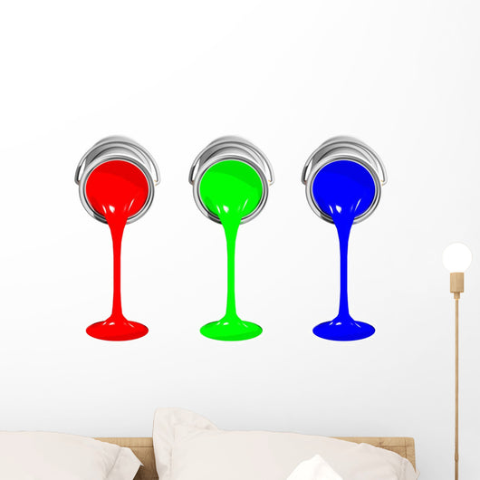 Rgb Paint Cans Wall Decal