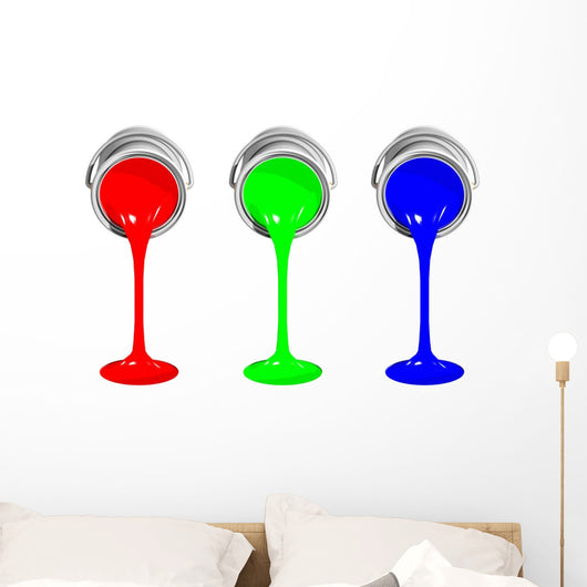 Rgb Paint Cans Wall Decal