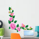 Vine Beautiful Camellia Vector Wall Decal