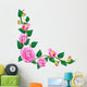 Vine Beautiful Camellia Vector Wall Decal