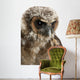 Up Brown Wood Owl Wall Decal