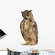 Eurasian Eagle-owl Standing Straight Wall Decal