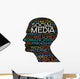 Social Media Silhouette Head Wall Decal