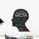 Social Media Silhouette Head Wall Decal