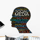 Social Media Silhouette Head Wall Decal