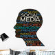 Social Media Silhouette Head Wall Decal
