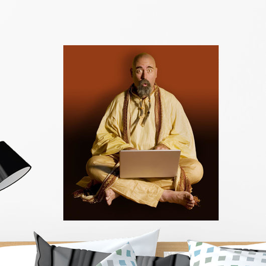 Funny Guru Laptop Computer Wall Decal