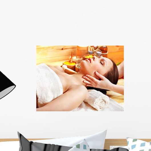 Woman Getting Facial Massage Wall Decal