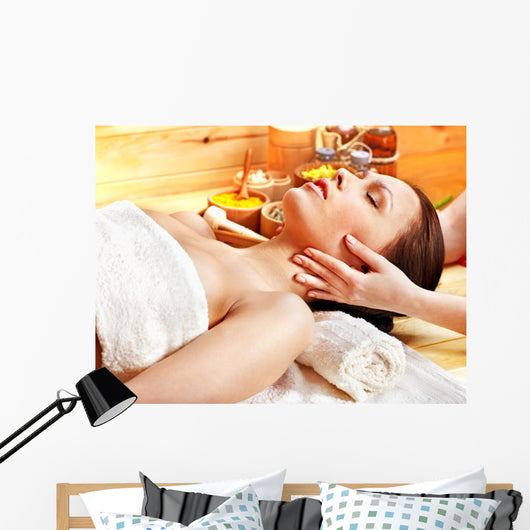 Woman Getting Facial Massage Wall Decal