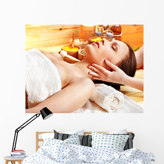 Woman Getting Facial Massage Wall Decal
