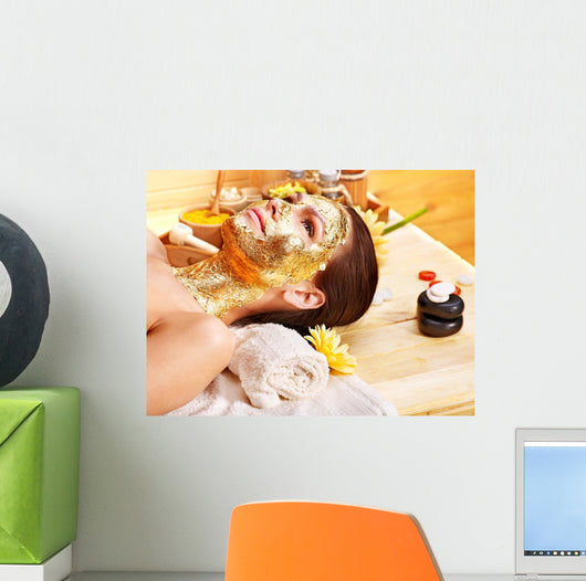 Woman Lying Down Getting Facial Mask Wall Decal