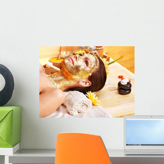 Woman Lying Down Getting Facial Mask Wall Decal