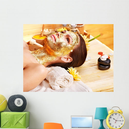 Woman Lying Down Getting Facial Mask Wall Decal