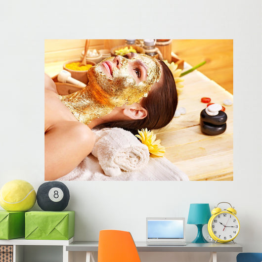 Woman Lying Down Getting Facial Mask Wall Decal