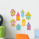 Colorful Bird Houses Wall Decal