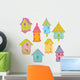 Colorful Bird Houses Wall Decal