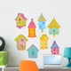 Colorful Bird Houses Wall Decal