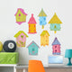 Colorful Bird Houses Wall Decal