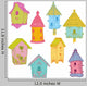Colorful Bird Houses Wall Decal