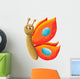 Cute Orange Butterfly Wall Decal