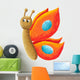 Cute Orange Butterfly Wall Decal