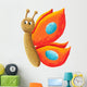 Cute Orange Butterfly Wall Decal