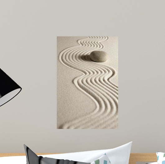 Zen Stone and Raked Sand Wall Decal