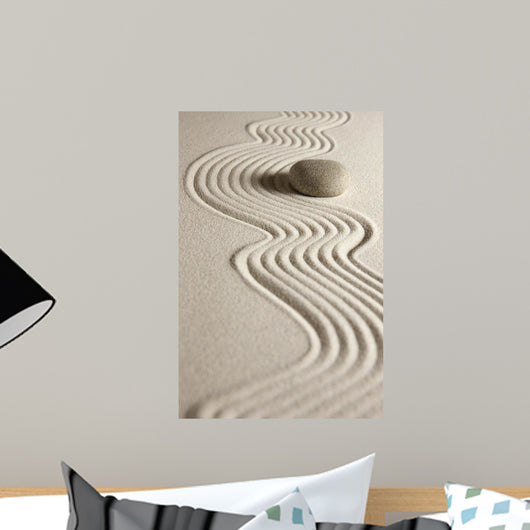 Zen Stone and Raked Sand Wall Decal