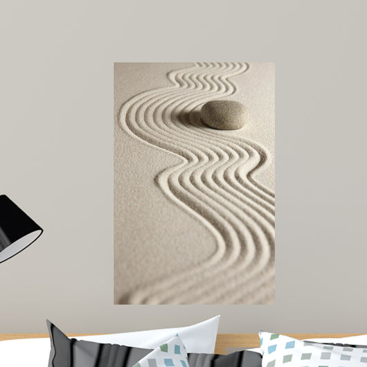 Zen Stone and Raked Sand Wall Decal