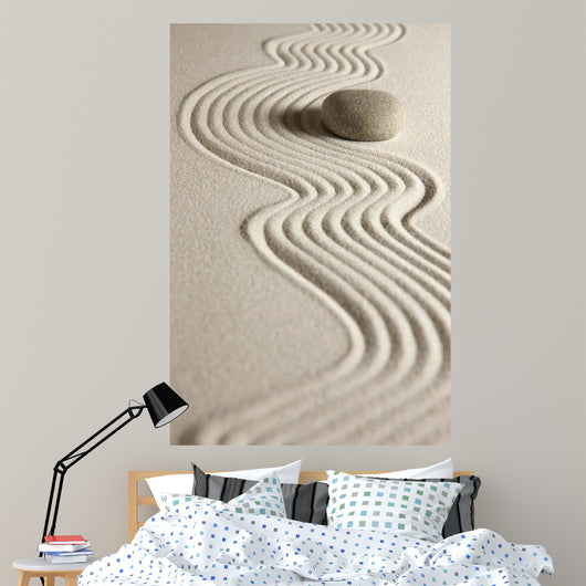 Zen Stone and Raked Sand Wall Decal