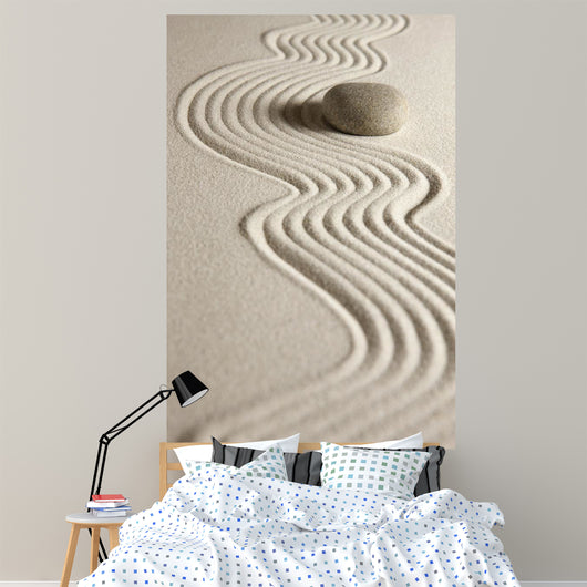 Zen Stone and Raked Sand Wall Decal
