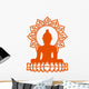 Buddha Meditation Vector Monochrome Wall Decal