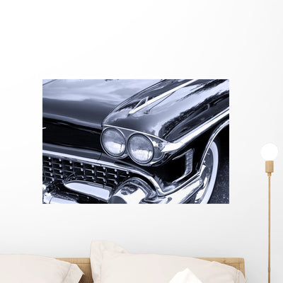 Front End Classic Car Wall Decal shown on a wall