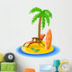 Travel Palm Trees Surfboards Wall Decal