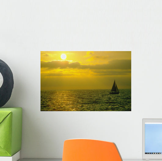 Sailboat Ocean Sunset Wall Decal