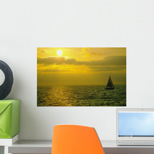 Sailboat Ocean Sunset Wall Decal