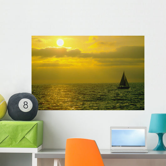 Sailboat Ocean Sunset Wall Decal