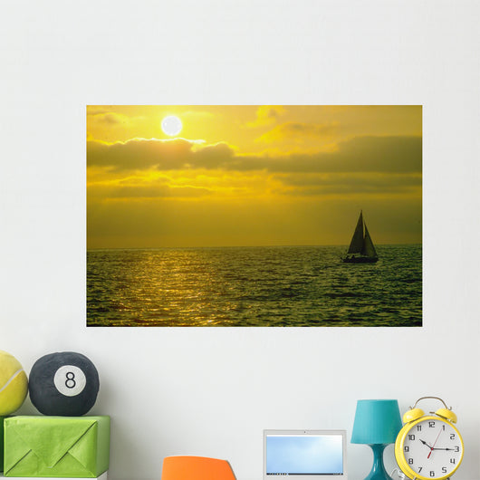 Sailboat Ocean Sunset Wall Decal
