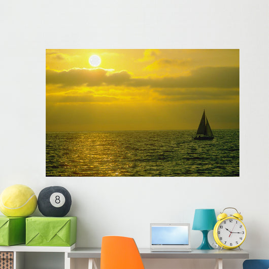 Sailboat Ocean Sunset Wall Decal