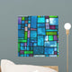 Multicolored Stained Blue Glass Wall Decal