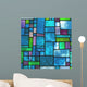 Multicolored Stained Blue Glass Wall Decal
