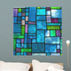 Multicolored Stained Blue Glass Wall Decal
