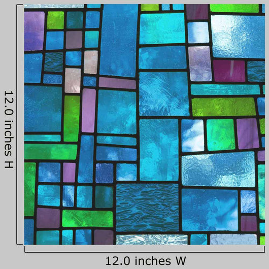 Multicolored Stained Blue Glass Wall Decal