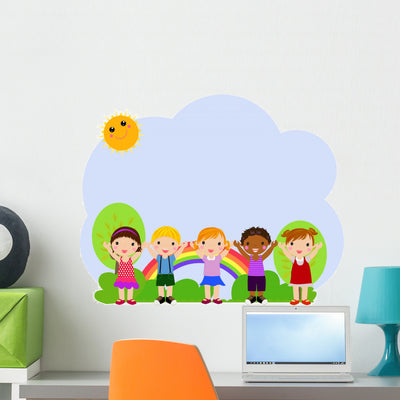 Kids Wall Decal shown on a wall