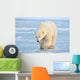 Polar Bear Walking Blue Wall Decal
