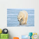 Polar Bear Walking Blue Wall Decal