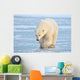Polar Bear Walking Blue Wall Decal