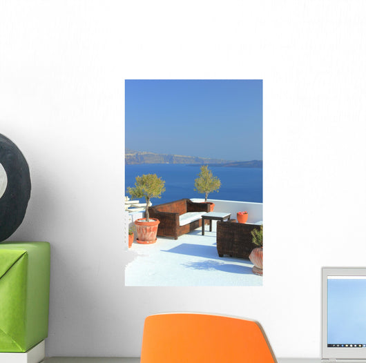 Santorini Village Terasse Sea Wall Decal